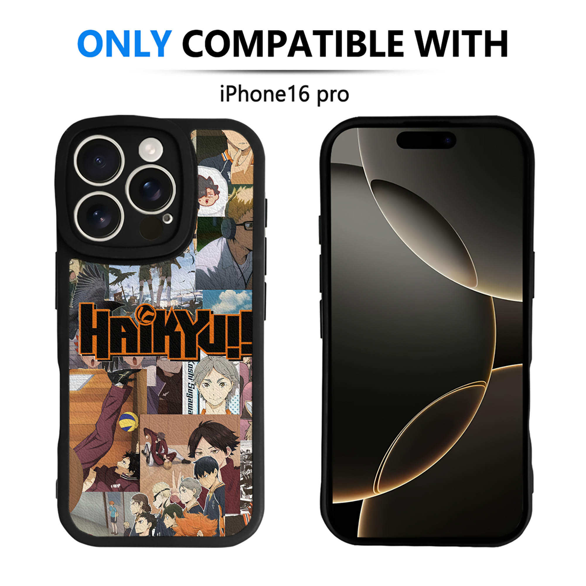 （画像用） ハイキュー!! Haikyu!! 【iPhone 16シリーズ対応】シリコンスマホケース（レザー調） 材質：シリコン